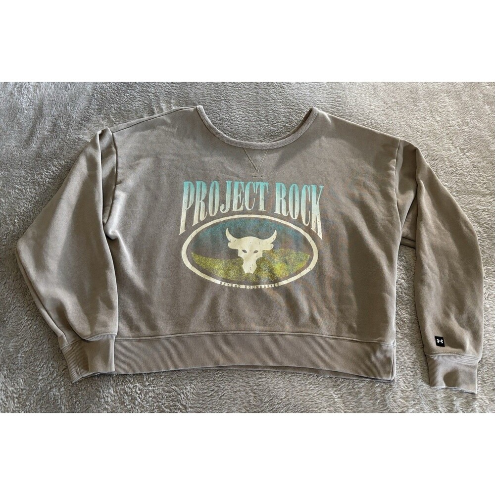 Women’s Under Armour Project Rock Cropped Hoodie Pullover Size XLarge NICE